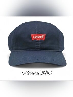 Levi's New Low Profile Denim Jeans Micro Logo Blue Dad Era Strapback Hat Cap